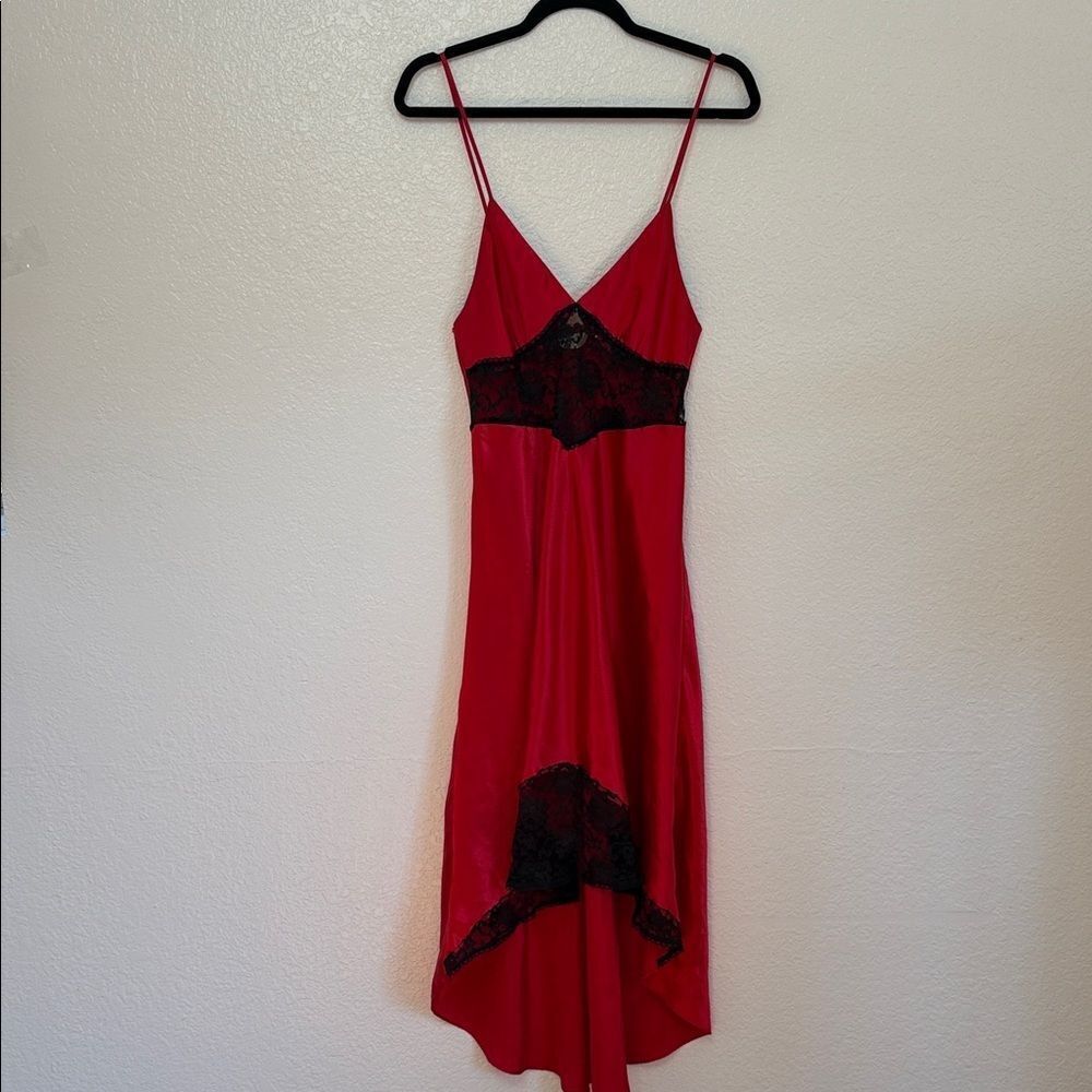 Vintage Victoria’s Secret gold label Black Lace Y2K goth sexy Slip Dress